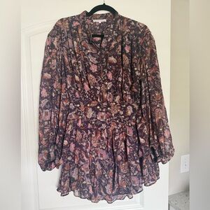 Olivaceous Purple Floral Blouse